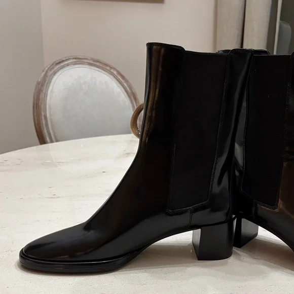 Elegant Black Women's Ankle Boots Massimo Dutti 41 nwt - Picture 2 of 6